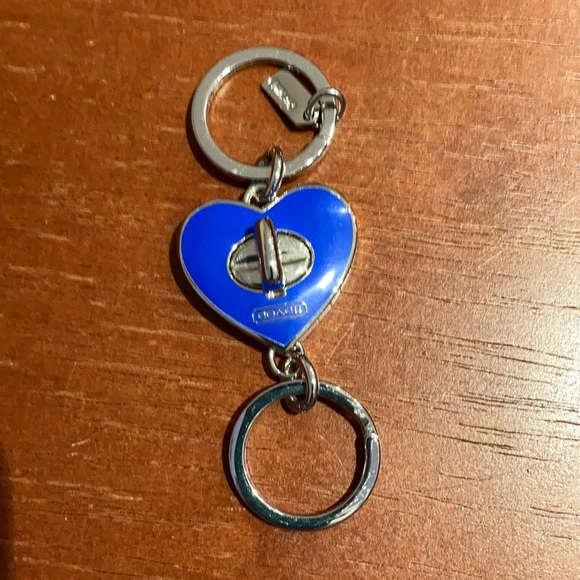 Coach Accessories - Coach Key Chain Valet Turnlock Royal Blue Heart